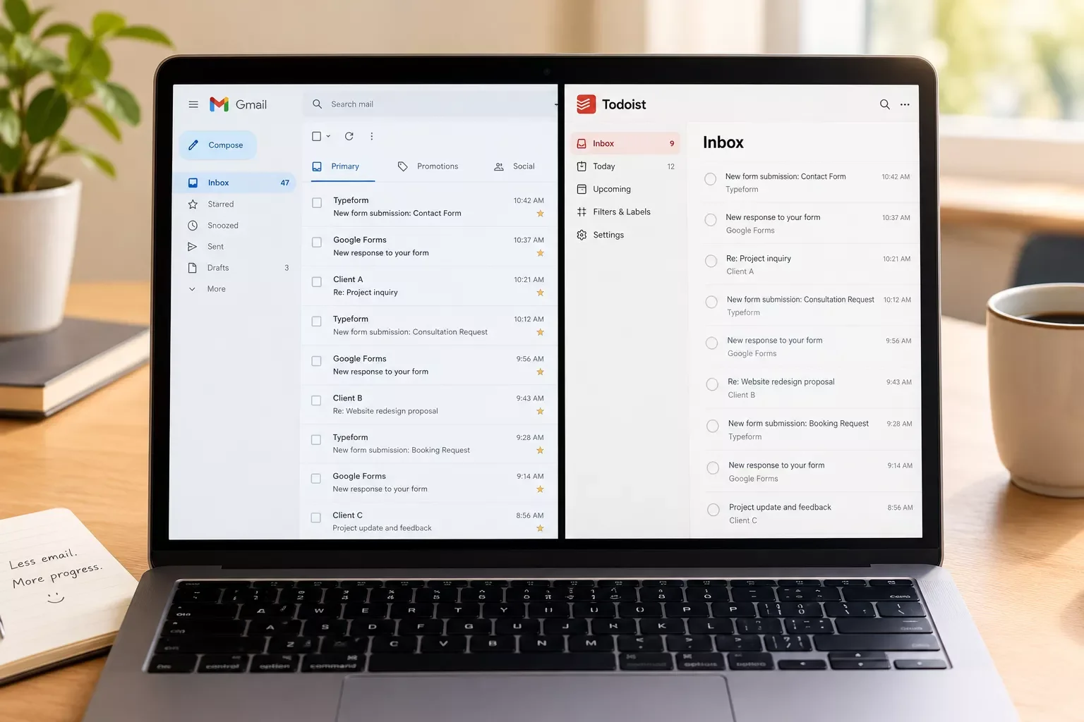 GTD Todoist Setup: Capture Emails and Forms Without Typing