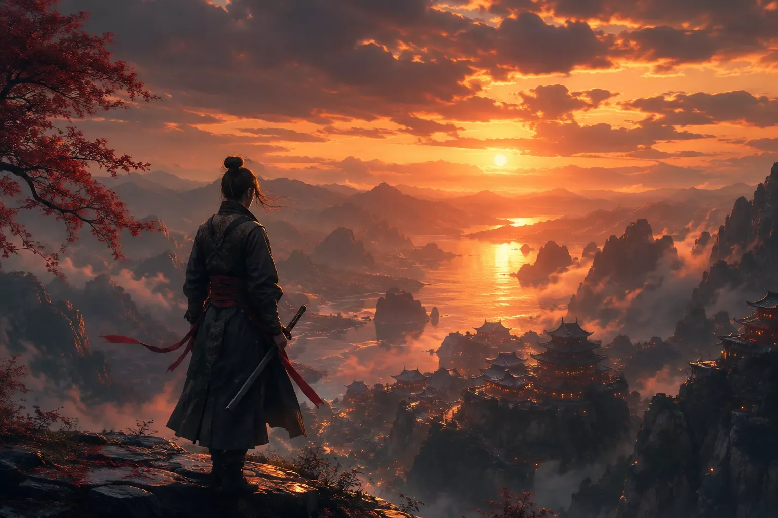 Stylized cinematic image generated by Midjourney showing rich color grading and mood