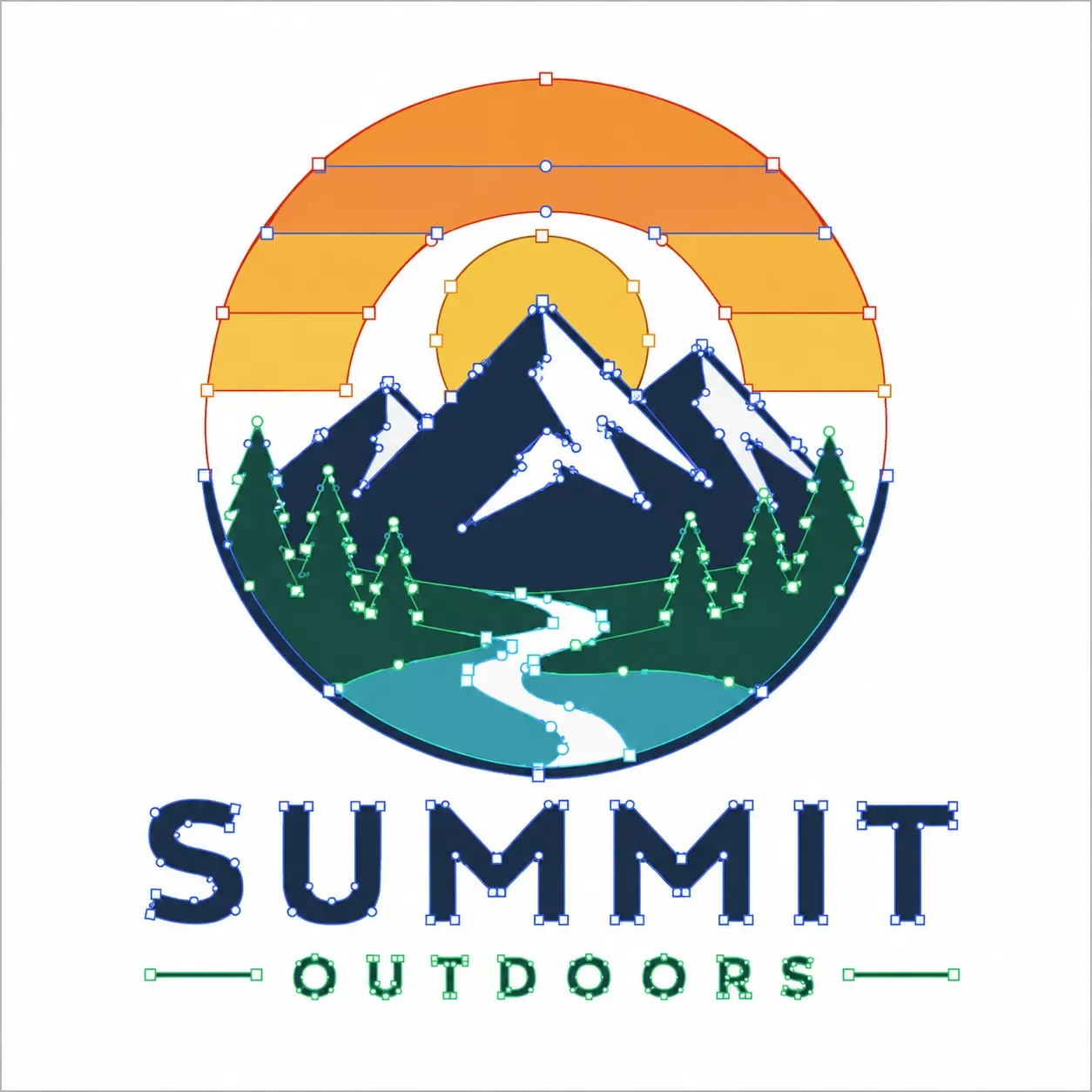 Editable vector logo file generated by Recraft, shown with visible anchor points